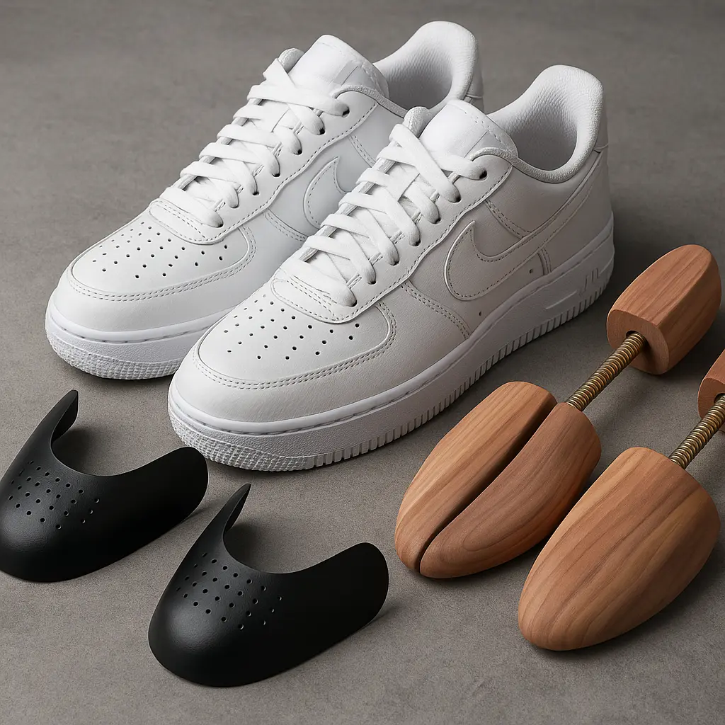 فواید استفاده از گارد جلو کتونی و قالب نگهدارنده کفش؛ بررسی محافظت از فرم جلوی کتونی، به‌ویژه در کفش‌های برند دار.